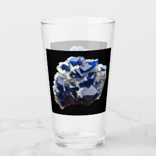 Verre Cristal de Fluorite Bleue Profonde et Calcite en F