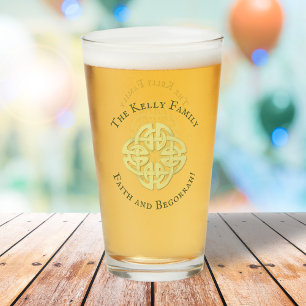 Verre Croix celtique d'or classique foi et Begorrah