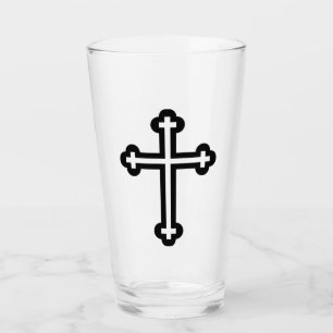 Verre Croix chrétienne noire