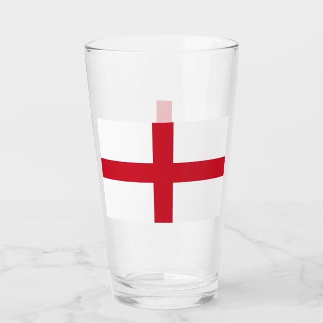 Verre Croix de St George ~ Drapeau d'Angleterre (Devant)