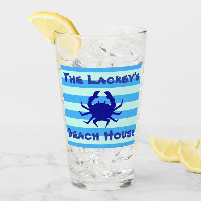 Verre Cuisine de maison de plage crabe nautique (Devant glace)