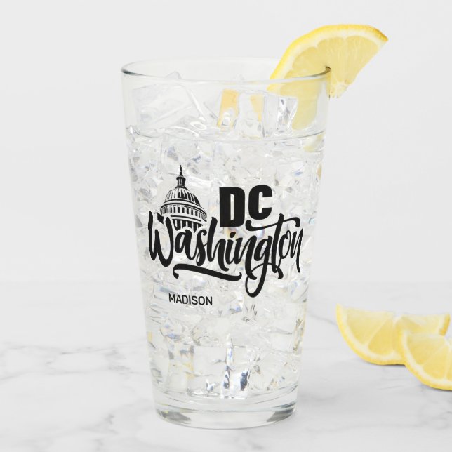 Verre Custom Name Washington DC (Dos glace)