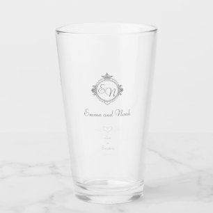 Verre Customiser les noms, initiales et phrase Aimer