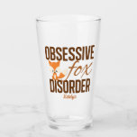 Verre Cute Baby Fox Obsédé Amoureux des animaux Brown<br><div class="desc">Un adorable cadeau d'humour obsédé par le renard rouge avec la citation drôle Obsessive Fox Disorder avec un bébé renard rouge mignon au-dessus de votre texte personnalisé.</div>