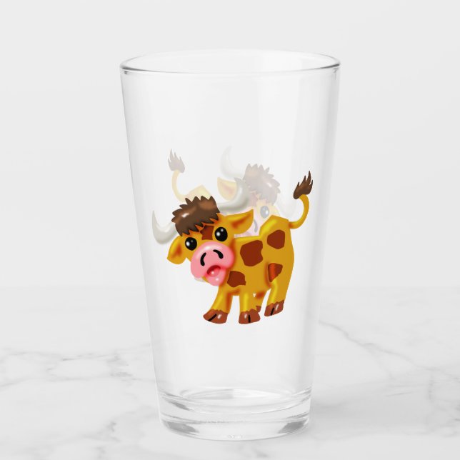 Verre Cute Cartoon Steer (Devant)