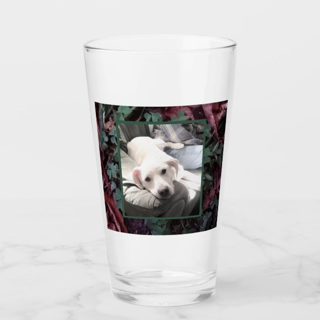 Verre Cute Chien Chien Chien Chien Blanc Shamrocks et Cl (Devant)