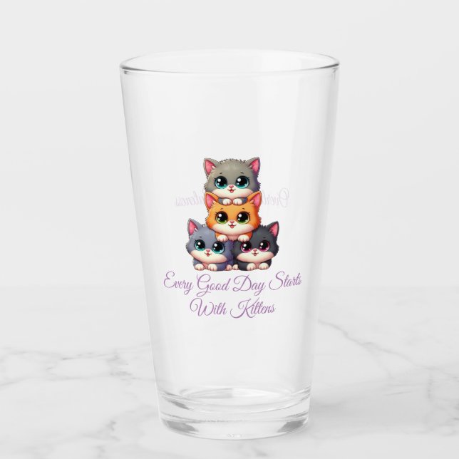 Verre Cute des chats (Devant)