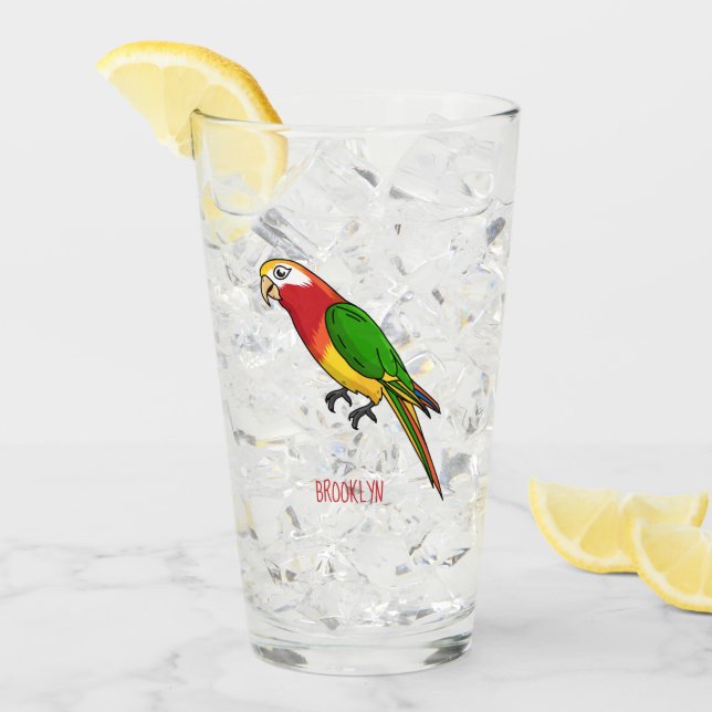 Verre Cute happy parrot (Devant glace)