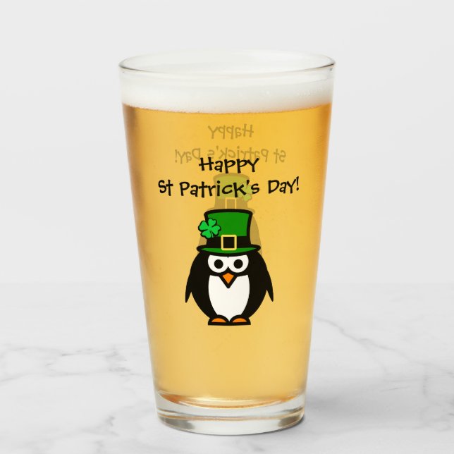 Verre Cute Jour de la Saint Patrick leprechaun dessin an (Devant (rempli))