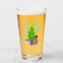 Cute Kawaii Face à l'arbre de Noël Scène, ZSG