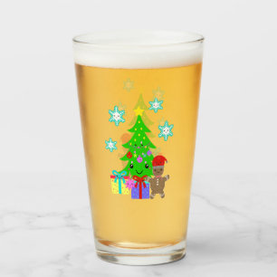Verre Cute Kawaii Face à l'arbre de Noël Scène, ZSG