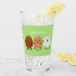 Verre Cute kawaii oeufs humoristique dessin animé