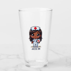 Verre Cute Manga Black Nurse Cheveux Brown et yeux perso