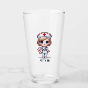 Verre Cute Manga Nurse avec cheveux blond bleu yeux Pers