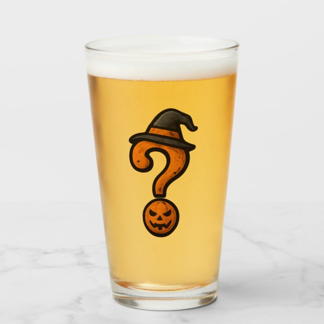 Verre Cute Pumpkin Halloween Question Mark Beer Mug (Devant (rempli))