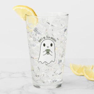 Verre Cute Smiling Ghost & japonais Tea Kanji