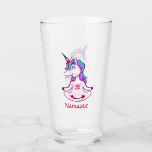 Verre Cute Unicorn Zen Yoga Méditation Lotus Namaste Ohm