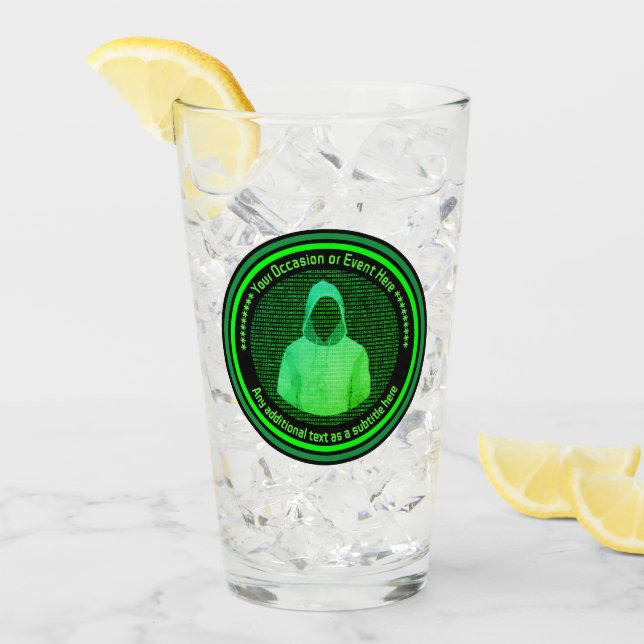Verre Cyber-pirate de l'événement technologique - Noir e (Devant glace)