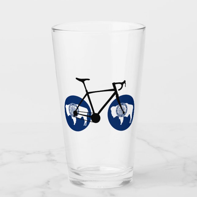 Verre Cyclisme sous le drapeau du Wyoming (Devant)
