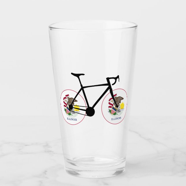 Verre Cyclisme sur le drapeau de l'Illinois (Devant)