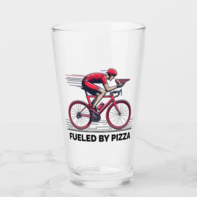 Verre Cycliste alimenté par pizza (Devant)