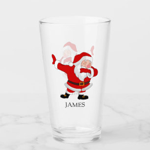 Verre Dabbing Santa Claus Noël Fête Nom de la cabine
