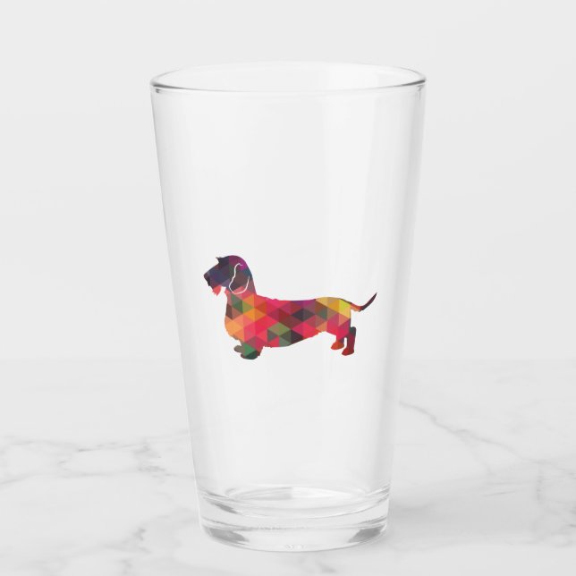 Verre Dachshund Roc Revêtu Geo Silhouette Multi (Devant)