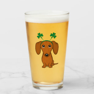 Verre Dachshund Shamrocks de Dachshund, le chien de la f