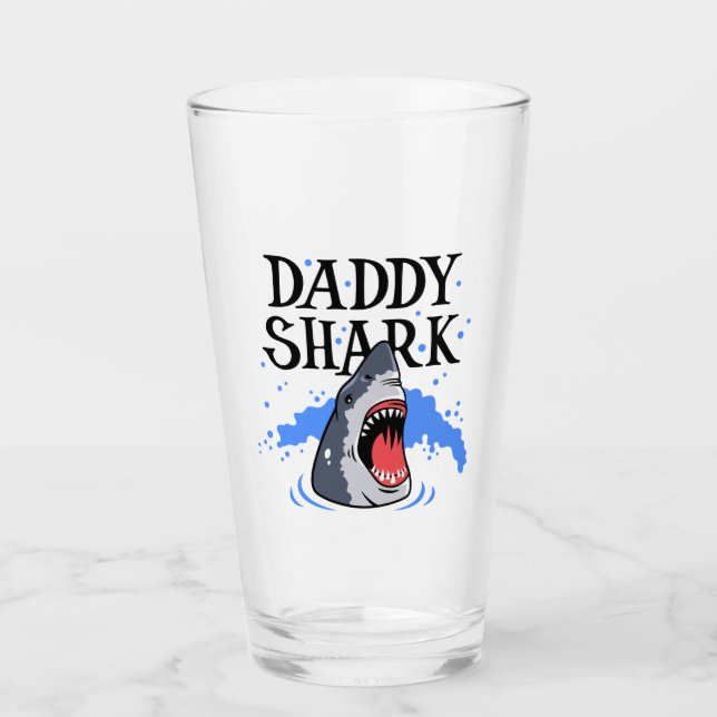 Verre Daddy Shark - Grand Blanc (Devant)