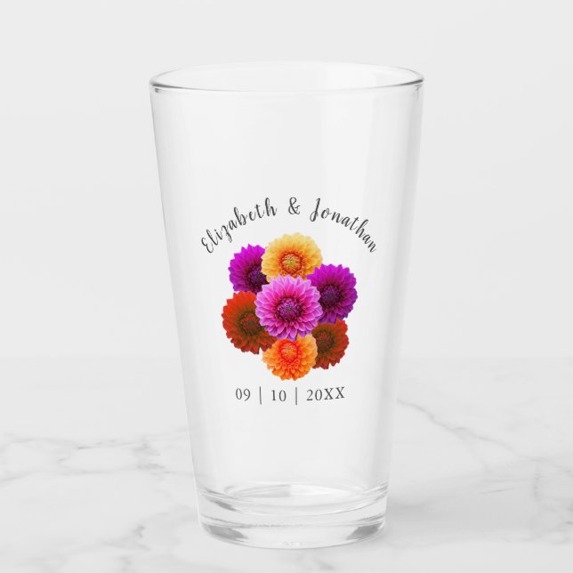 Verre Dahlia Mariage d'automne (Devant)