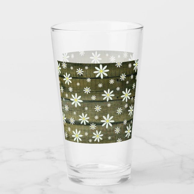 Verre Daisis Rustique Barne Planche Daisy Flower (Devant)