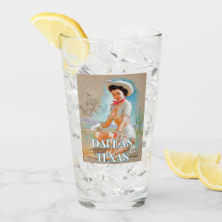 Verre Dallas Texas Pin Up Girl Pint Glass