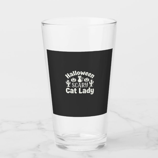 Verre Dame de chat effrayante Halloween_1 (Devant)