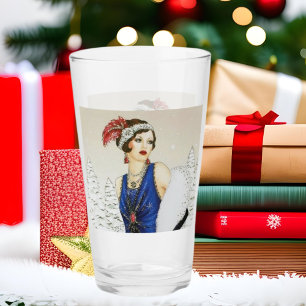 Verre Dame vintage rétro Art déco