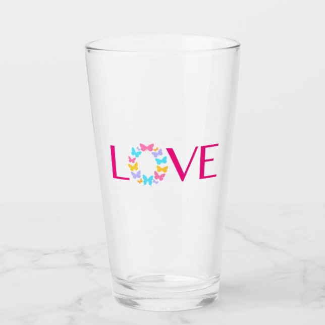 Verre d'amour et papillons (Devant)