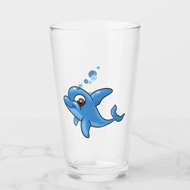 Verre Dauphin de caricature mignon (Devant)