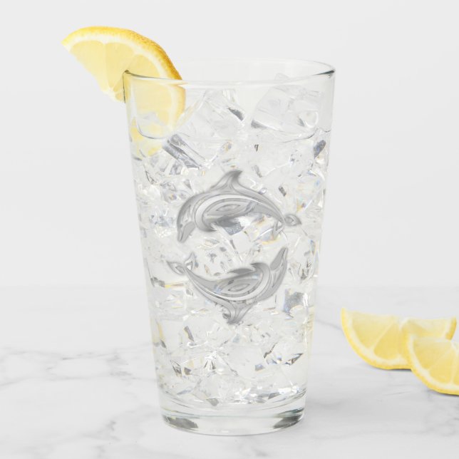 Verre Dauphins argentés (Devant glace)