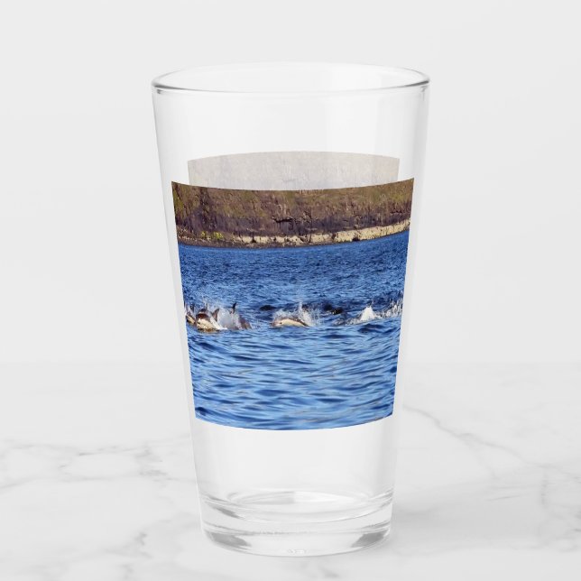 Verre Dauphins communs personnalisables faisant des bond (Devant)