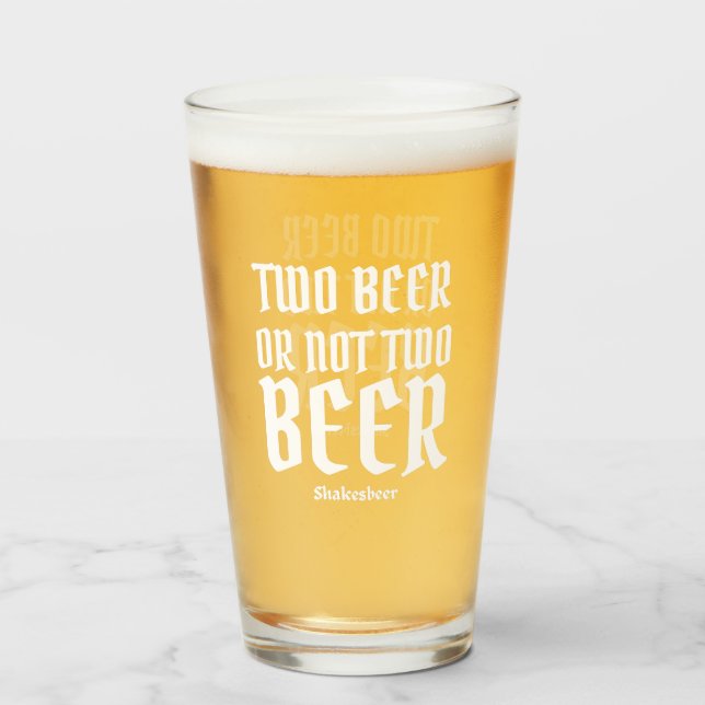 Verre de bière à la pinte moderne amusant (Devant (rempli))