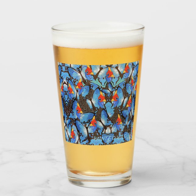 Verre de bière bleu Kanga (Devant (rempli))
