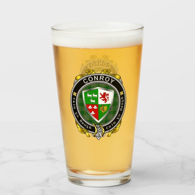 Verre de bière Conroy/O'Conry Irish Shield (Devant (rempli))