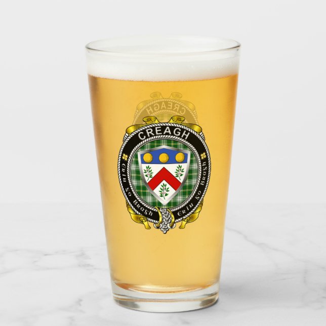 Verre de bière Creagh Irish Shield (Devant (rempli))