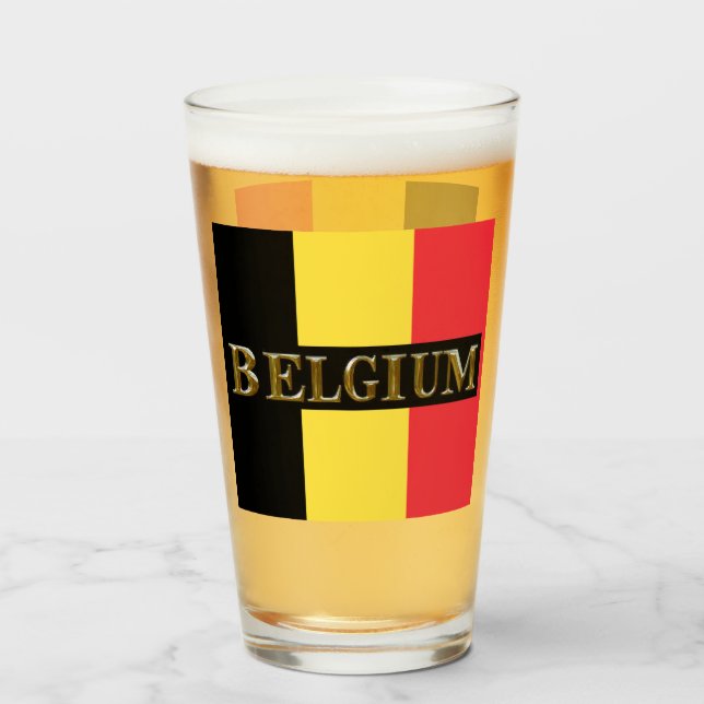 VERRE DE BIÈRE DE BELGIQUE (Devant (rempli))
