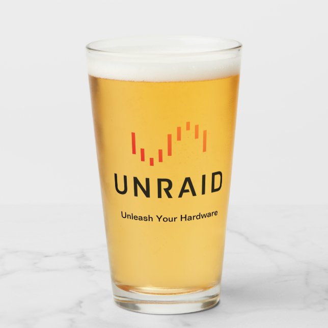 Verre de bière d'Unraid (Devant (rempli))