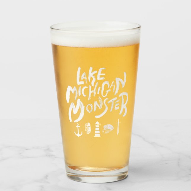 Verre de bière Monster du lac Michigan (Devant (rempli))