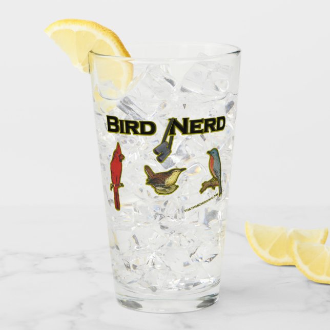 Verre de bière Nerd pour les oiseaux (Devant glace)