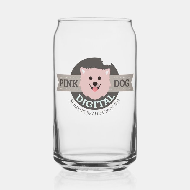 Verre de canette numérique Chien Rose (Recto)