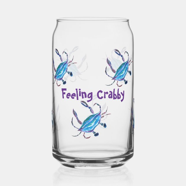Verre de canne sur mesure - Crabes bleus "Sentent  (Gauche)