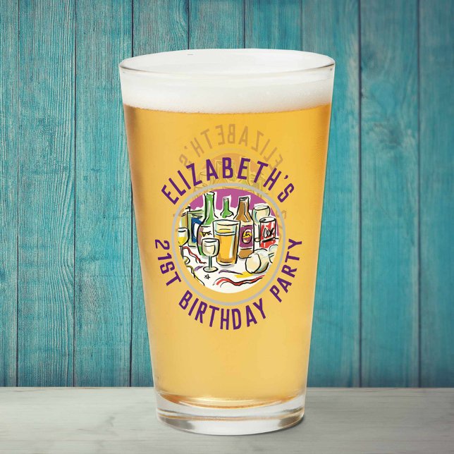 Verre de célébration d'anniversaire de 21 ans (Créateur téléchargé)