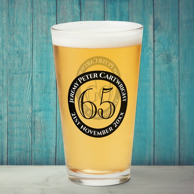 Verre de célébration pour 65e anniversaire (Créateur téléchargé)